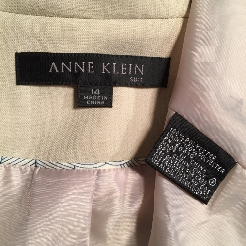 ANNE KLEIN Tapered/Fitted Career Blazer Jacket, BEIGE, Women’s Size 14 - Picture 3 of 10